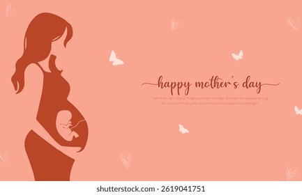 Happy Mother's Day Post and Greeting Card. Modern and Minimal Mother's Day Background with Text for Poster, Website, and Social Media Vector Illustration.