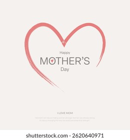 Happy Mother's Day Post and Greeting Card. Modern and Minimal Mother's Day Background with Text for Poster, Website, and Social Media Vector Illustration.