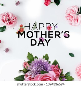 happy Mother's Day, mothers day post, mothers day post with isolated flowers, mother's day social media post, floral vector design, post with flowers