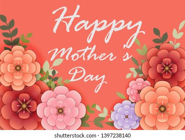 Happy mother's day a postcard to the mother's day,  with flowers on colorful modern background. can be used in the newsletter, brochures, postcards, tickets, advertisements, banners.
