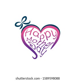 Happy Mother's day postcard. Holiday lettering. Ink illustration. Modern brush calligraphy. Isolated on white background.