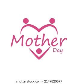 Happy mother's day postcard or logo vector flat design