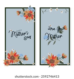 Happy Mother's Day. Postcards for beloved mothers. On a transparent background.