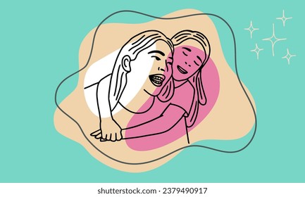Happy mother's Day poster and banner template with cute illustration on classic background. Vector illustration for greeting card, shop, invitation
