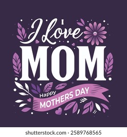 Happy mother's day poster banner or greeting card design with flower