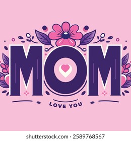 Happy mother's day poster banner or greeting card design with flower