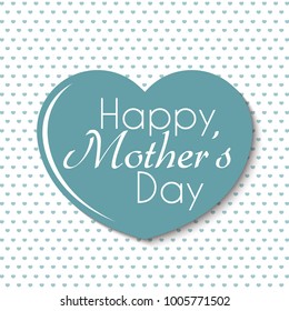 Happy Mother's Day Poster Card with Green Heart