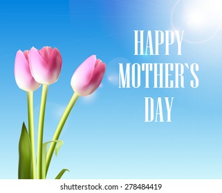 Happy Mother`s Day Poster Card Vector Illustration EPS10