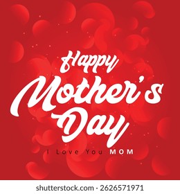 Happy mother's day poster mother's day design template with red background  EPS 10 