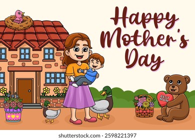 Happy Mothers Day Poster Horizontal Banner 