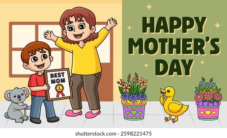 Happy Mothers Day Poster Horizontal Banner 