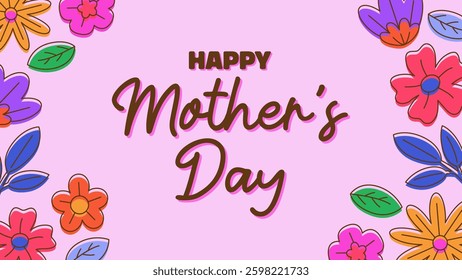 Happy Mothers Day Poster Horizontal Banner 
