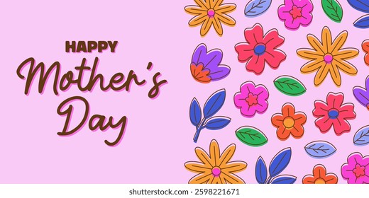 Happy Mothers Day Poster Panoramic Banner 