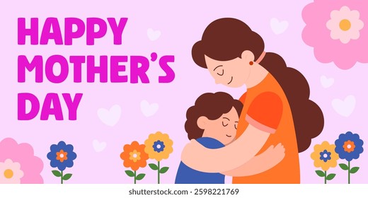 Happy Mothers Day Poster Panoramic Banner 