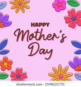 Happy Mothers Day Poster Square Banner Templates