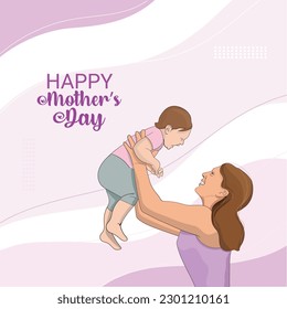 Happy Mother's Day Poster theme, Illustration, banner design