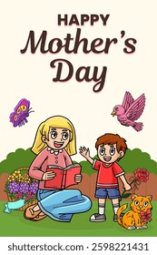 Happy Mothers Day Poster Vertical Banner Templates