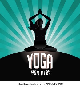 Happy Mothers Day pregnant yoga mom to be burst EPS 10 vector royalty free stock illustration