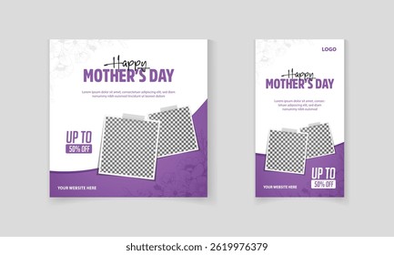 Happy Mother's Day promotional banner, discount offer, sale offer, social media post template design
