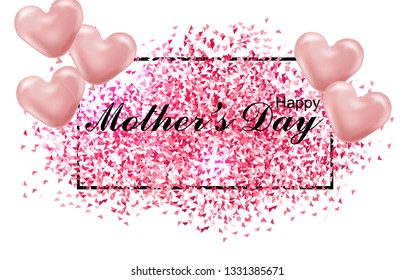 Happy Mother's Day, red glitter realistic 