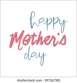 Happy Mother's Day Retro calligraphic design element. Vintage Typographical Spring Background. Happy Mothers Day retro hand drawn lettering label. Vector typographic greeting card.