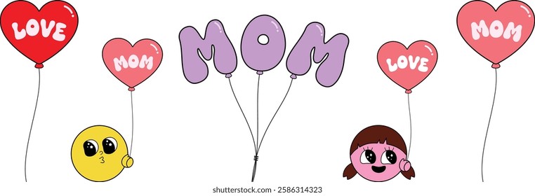 Happy Mother's Day Retro Emoji.