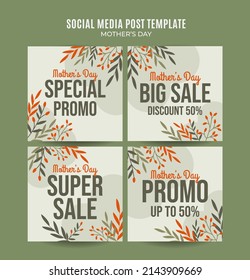 Happy Mother's Day Retro Web Banner for Social Media Square Poster, banner, space area and background