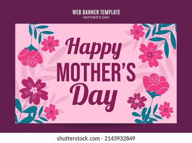Happy Mother's Day Retro Web Banner for Social Media Poster, banner, space area and background