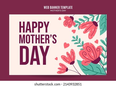 Happy Mother's Day Retro Web Banner for Social Media Poster, banner, space area and background