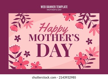 Happy Mother's Day Retro Web Banner for Social Media Poster, banner, space area and background