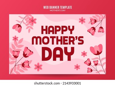 Happy Mother's Day Retro Web Banner for Social Media Poster, banner, space area and background