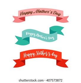 Happy Mother's Day ribbons, banners