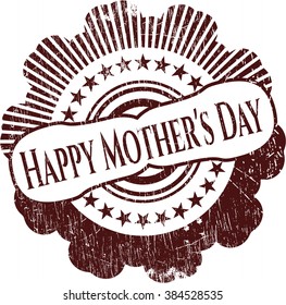 Happy Mother's Day rubber seal with grunge texture