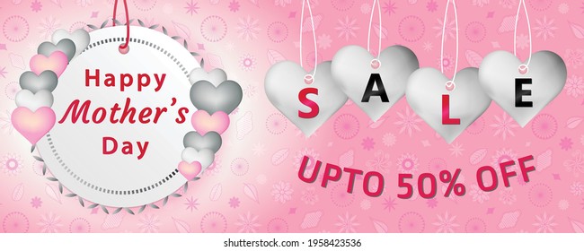 Happy Mother's Day Sale Banner Online Shopping Concept Editable Vector Illustration for marketing, advertising, and promotion	