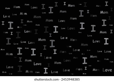Happy mother's day seamless world pattern on black background
