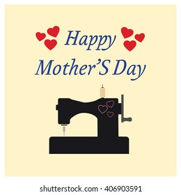 happy mother's day sewing machine with love