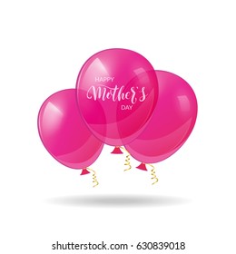 Happy Mother's Day. Shiny balloons background. Vector illustration.