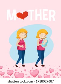 Happy mother's day sign illustration