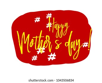 Happy mother's day, sign with red comic pop art label