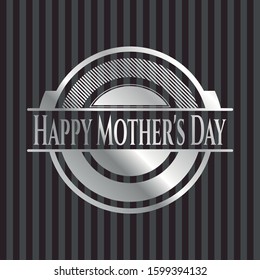 Happy Mother's Day silvery shiny badge. Vector Illustration. Mosaic.