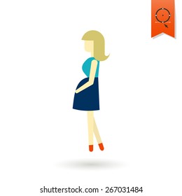 Happy Mothers Day Simple Flat Icon. Vector, Clean Work, Minimum Points