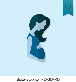 Happy Mothers Day Simple Flat Icon. Vector, Clean Work, Minimum Points
