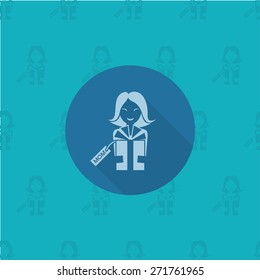 Happy Mothers Day Simple Flat Icon. Vector, Clean Work, Minimum Points