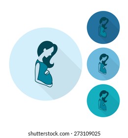 Happy Mothers Day Simple Flat Icon. Vector, Clean Work, Minimum Points