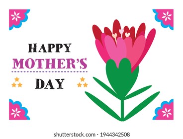 "HAPPY MOTHER'S DAY"  Simple Flower Greeting Card