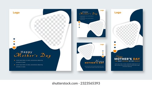 Happy Mothers Day Social Media Post for Online Marketing Promotion Banner, Story and Web Internet Ads Flyer