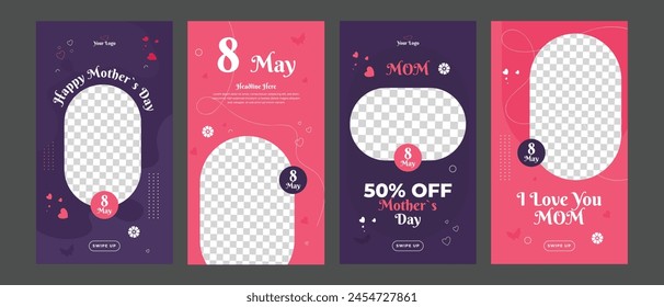 happy mother's day social media post web banner stories collection templates