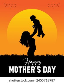 Happy Mother's Day social media post design vector illustration.
