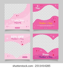 happy mother's day social media instagram post web square banner template