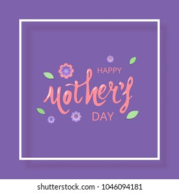 Happy Mother's Day Square Card. Vector Illustration.